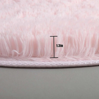 Fluffy Round Shag Rug for Kids Girls Bedroom & Nursery
