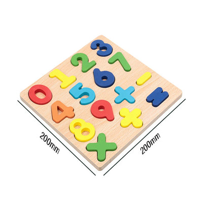Wooden Alphabet & Number Puzzle Board – Montessori Learning Toy for Kids