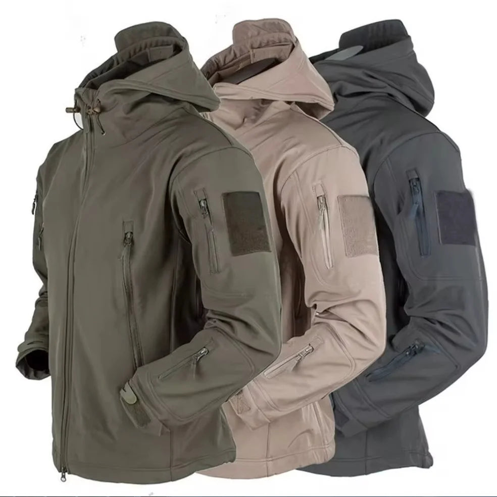 Men's Tactical Soft Shell Jacket – Military Waterproof Hoodie