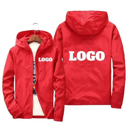 Custom Logo Windbreaker Men – Waterproof Hooded Jacket Personalized
