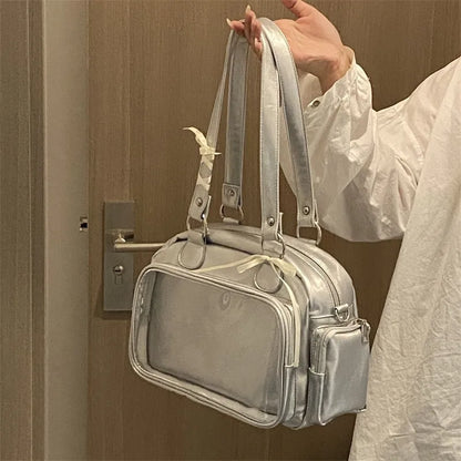 Cute Bow Bowling Bag Versatile Women's Shoulder Bag