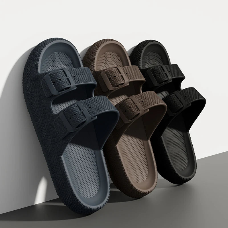 Men S Outdoor Thick Sole Sandals - Non-Slip Shower Slippers Bathroom - Thick