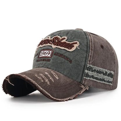 Embroidered Vintage Baseball Cap – Distressed Streetwear Hat