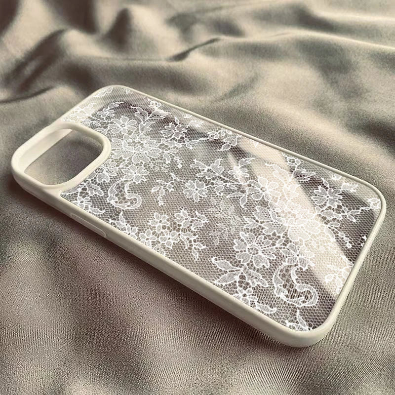 Vintage White Lace Floral Phone Case Iphone 17 16 15 14 11 12 13 Pro Max 16e 17air X Xr Xs 7 8 Plus