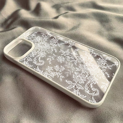 Vintage White Lace Floral Phone Case Iphone 17 16 15 14 11 12 13 Pro Max 16e 17air X Xr Xs 7 8 Plus
