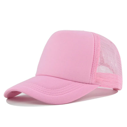 Plain Mesh Trucker Baseball Cap – Unisex Adjustable Snapback