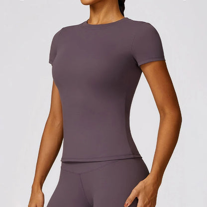 Women's Slim Fit Sports T-Shirt Short Sleeve Yoga Gym Top