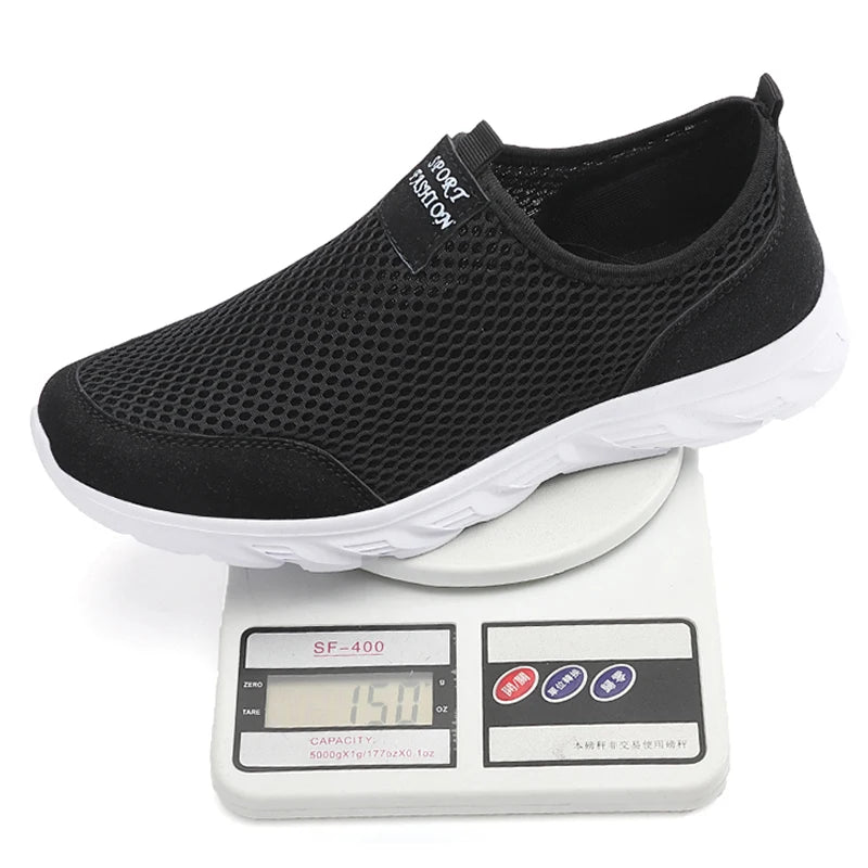 Slip-On Mesh Sneakers Men – Lightweight Breathable Walking Shoes