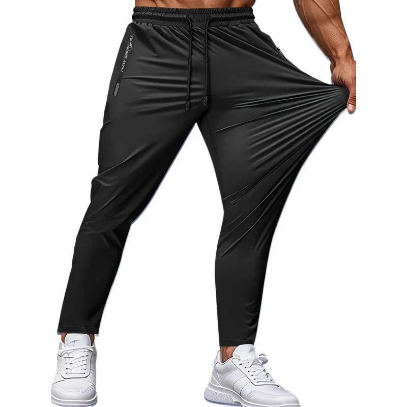2-Pack Men's Jogger Pants – Stretch Quick-Dry Sweatpants with Zip Pockets