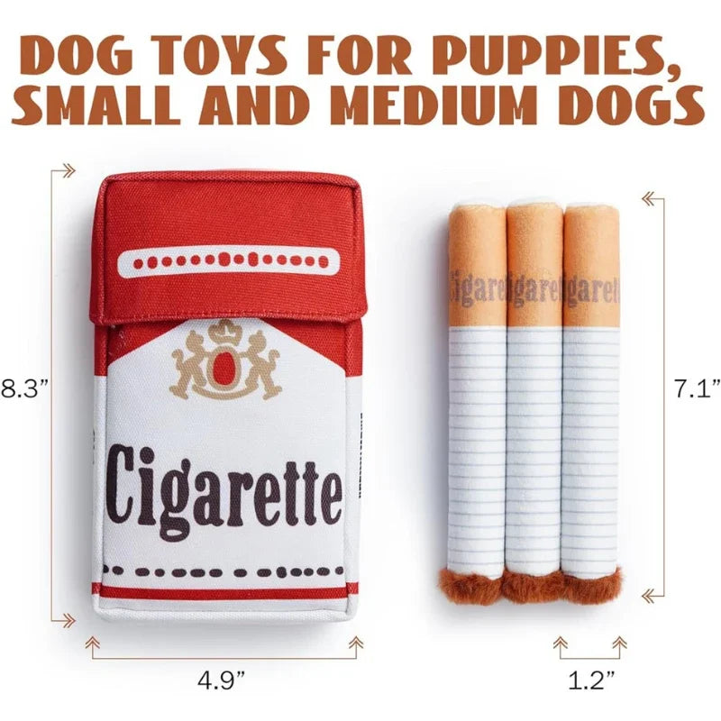Cigarette Design Plush Dog Toy – Funny Interactive Chewing Toy for Pets
