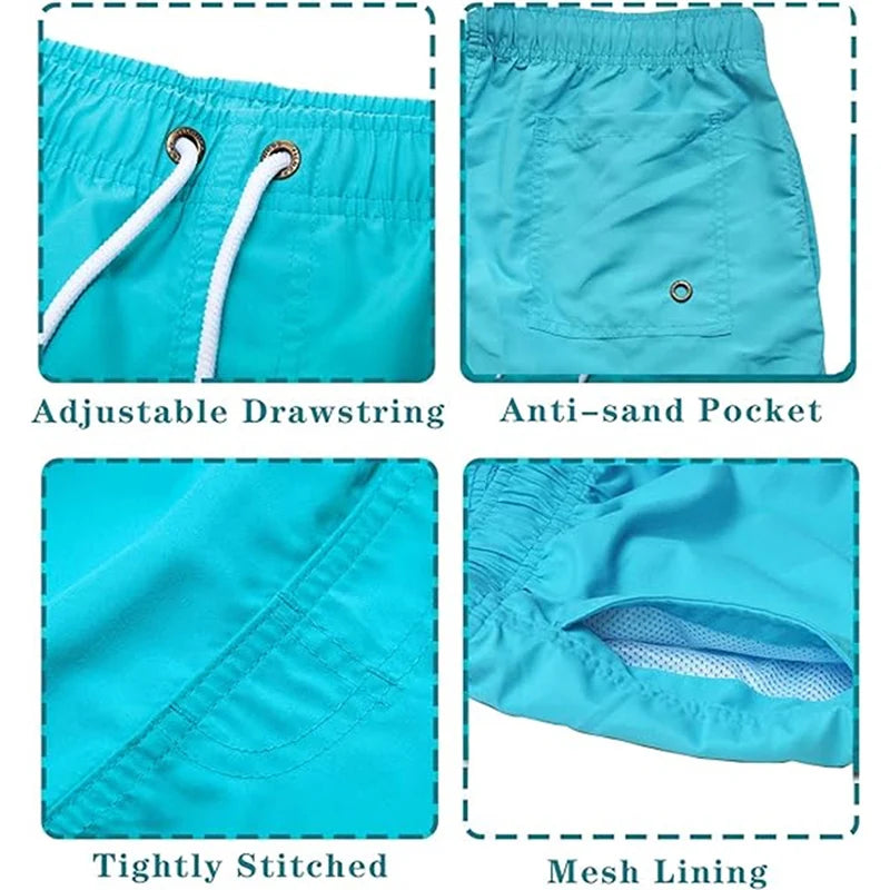 Men's Swim Trunks – Quick Dry Board Shorts with Mesh Lining