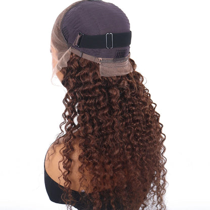 13x6 HD Lace Front Wig Deep Wave Chocolate Brown Human Hair