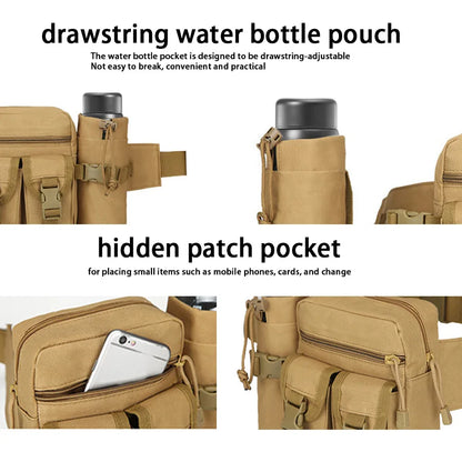 Tactical Waist Bag with Detachable Water Bottle Holder