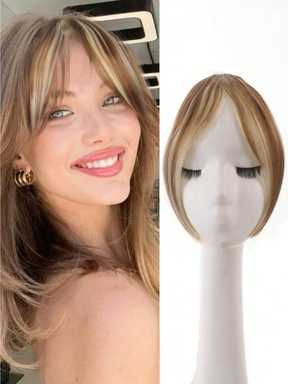 Synthesis Wig Middle-Part Bangs Hair Extensions Clip Forehead Natural Seamless French Oblique