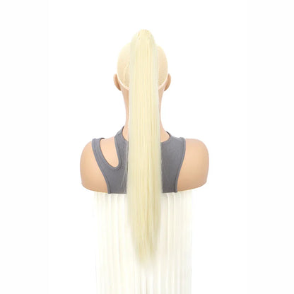 Claw Clip Ponytail Hair Extensions – 24 Inch Straight Synthetic
