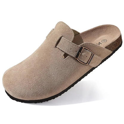 Suede Mule Clogs – Women's Arch Support Cork Outdoor Slippers