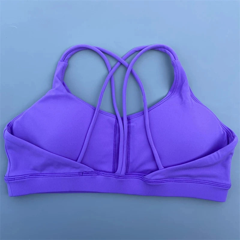 Women's Cross-Back Sports Bra – Soft Fitness Top for Yoga & Gym