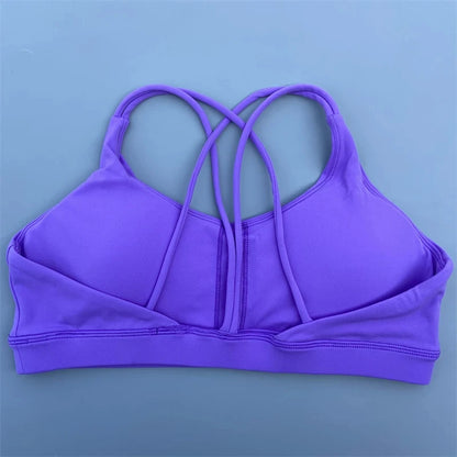 Women's Cross-Back Sports Bra – Soft Fitness Top for Yoga & Gym
