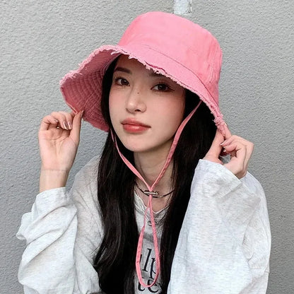 Women's Wide Brim Bucket Hat – Summer Beach Panama Sun Hat