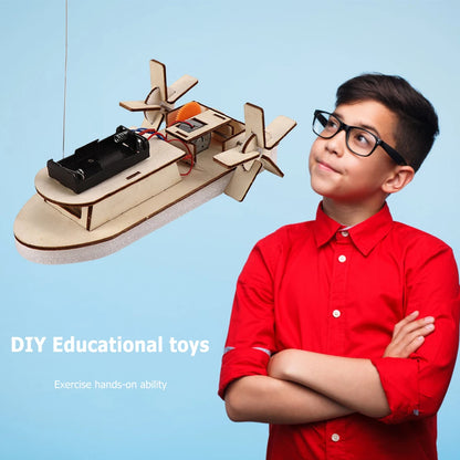 DIY STEM Wood Model Kit for Kids – 3D Assembly Science Toy (Car, Boat, Plane & More)
