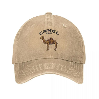 Camel Mirage Distressed Washed Baseball Cap – Unisex Adjustable Hat