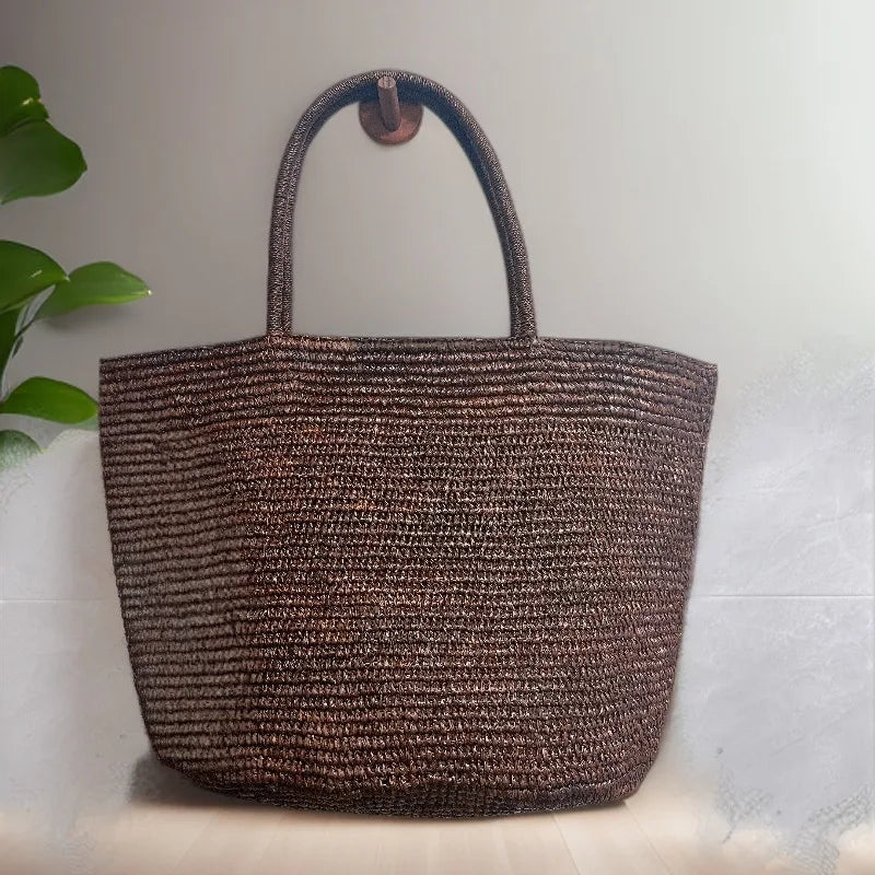 Handwoven Straw Tote Bag – Women's Large Beach Shoulder Bag