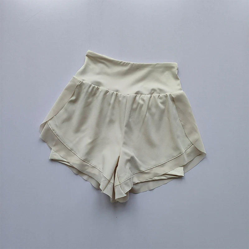 Women's High-Waist Sports Shorts – Double Layer Quick-Dry