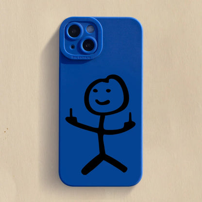Cute Cartoon Matchman Matte Silicone Phone Case Iphone 16 11 12 13 14 15 17 Pro Max Xr Xs X 7 8 Plus