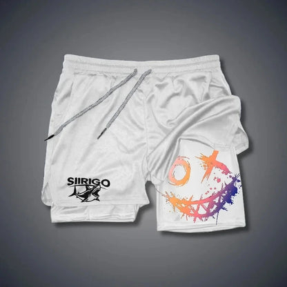 Men's 2-in-1 Graphic Print Fitness Shorts – Quick Dry Training