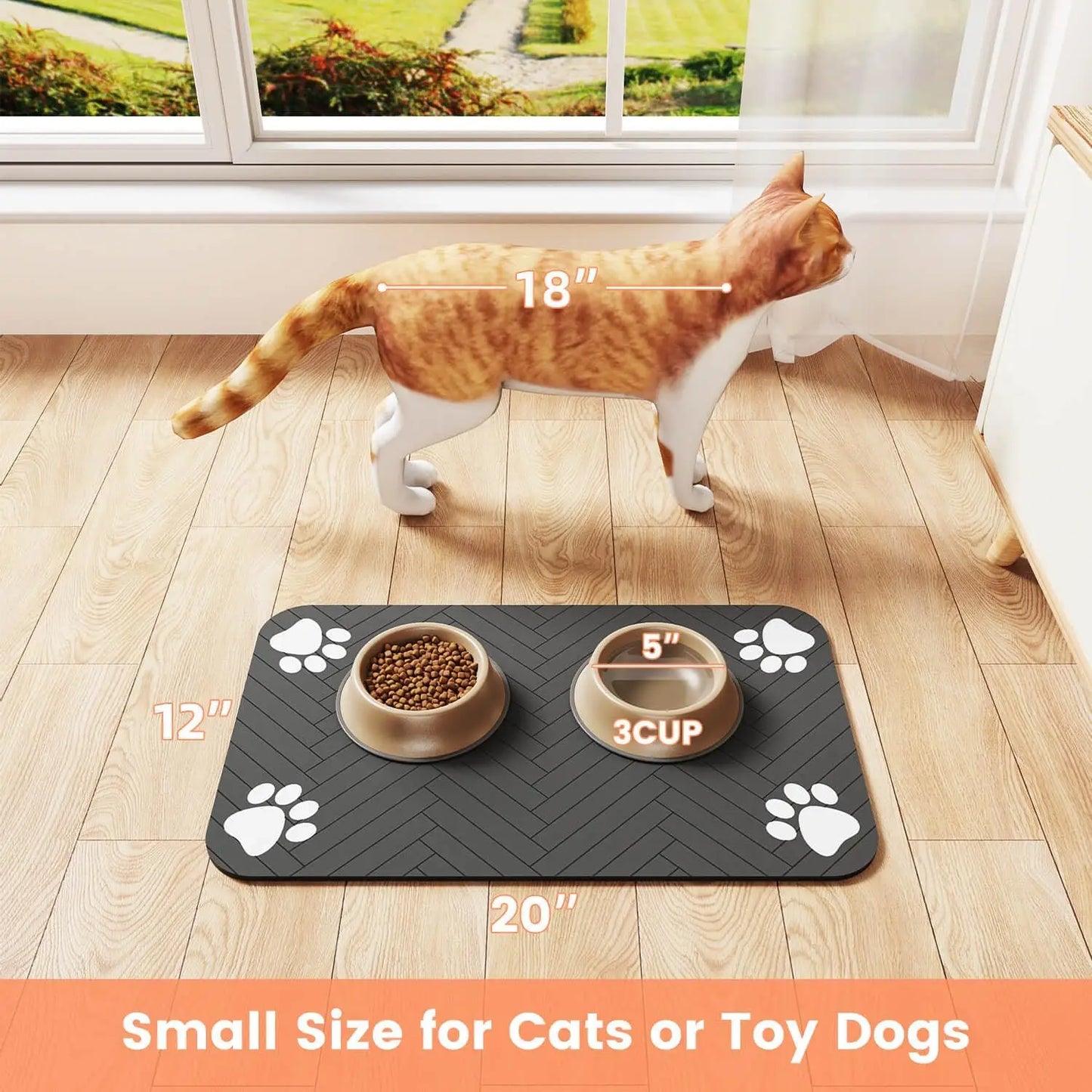 Pet Feeding Mat – Absorbent Quick-Dry Placemat for Dogs & Cats