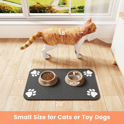Pet Feeding Mat – Absorbent Quick-Dry Placemat for Dogs & Cats