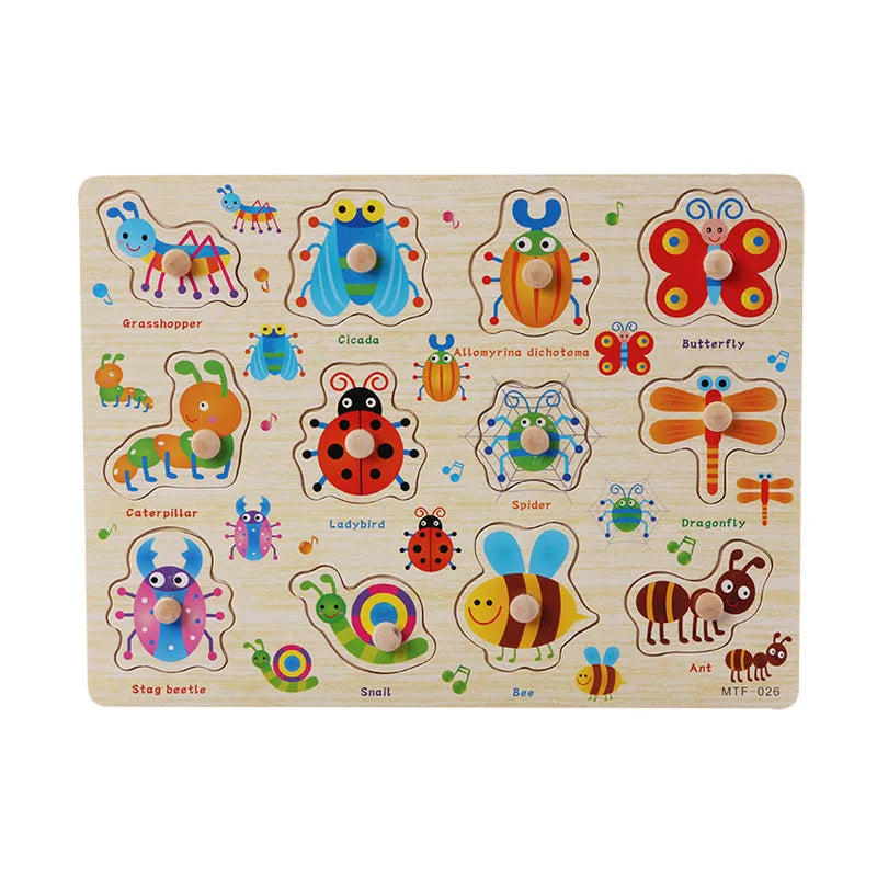 Wooden Montessori Puzzle Toy for Toddlers Ages 1-3