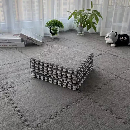 Interlocking Foam Floor Tiles Plush Puzzle Play Mat 10pcs 11.8x11.8in