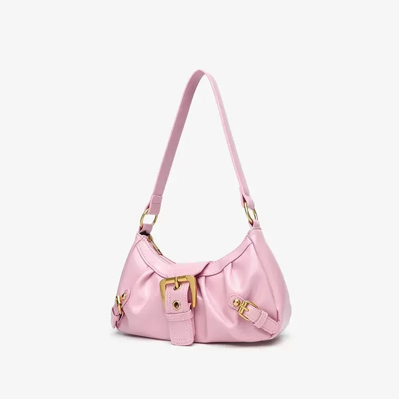 Retro Y2K Leather Shoulder Bag Women's Vintage Hobo Purse
