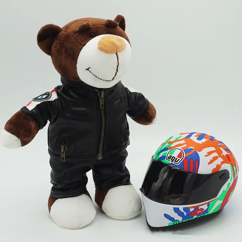 Motorcycle Helmet Teddy Bear Plush Toy – Biker Stuffed Animal Gift
