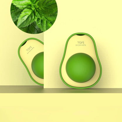 Catnip Avocado Ball Cat Toy – Rotatable Wall Sticker with Teeth Cleaning