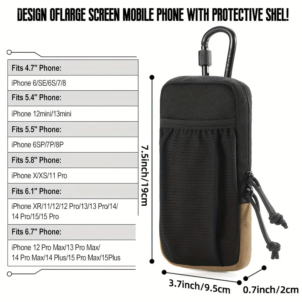 Tactical Waist Bag – Outdoor Hiking Phone Pouch with Carabiner