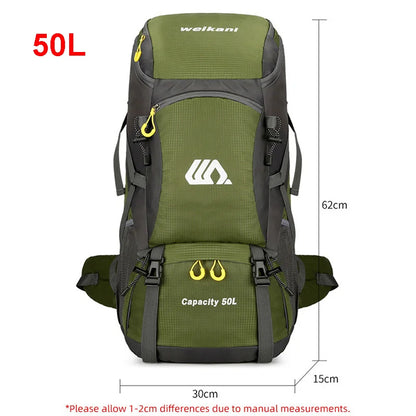 50L Hiking Backpack with Rain Cover – Waterproof Outdoor Travel Bag for Men & Women