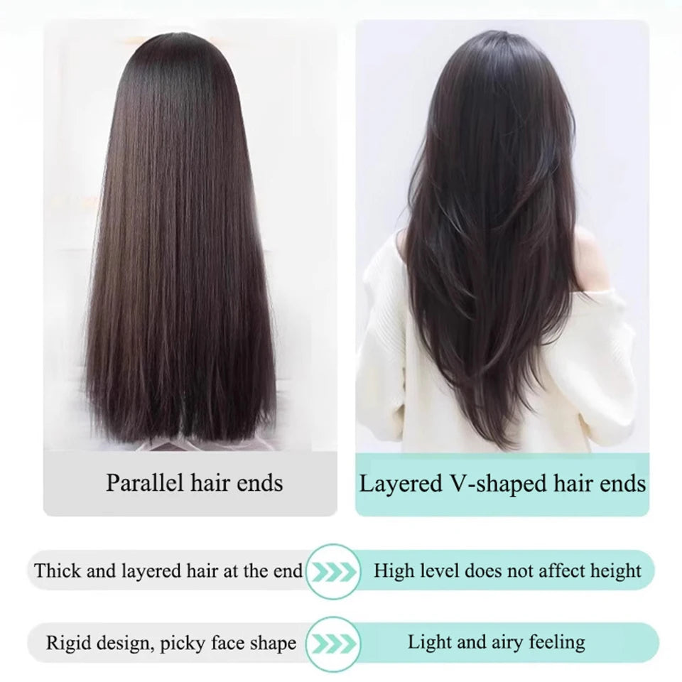 Synthetic Clip-In Hair Extension – Straight Layered, Fluffy
