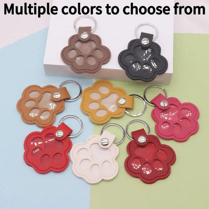 Pet Memorial Hair Storage Keychain – Leather Paw Keepsake Gift