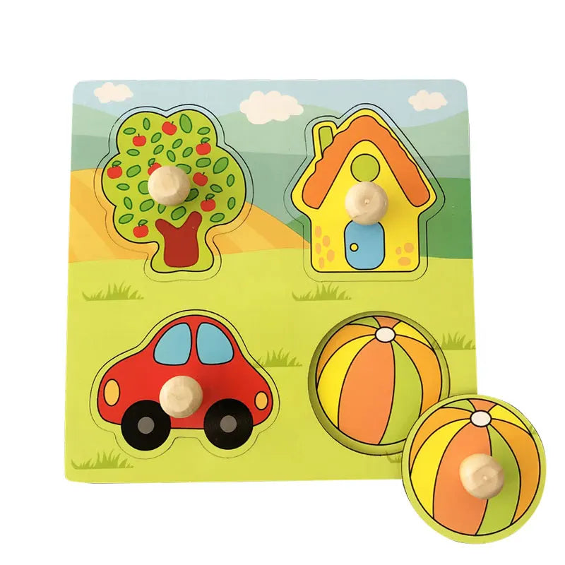 Wooden Montessori Puzzle Toy for Toddlers Ages 1-3