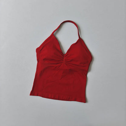Women's Strappy Backless Crop Top & Scrunch Shorts Set – Gym Yoga Activewear