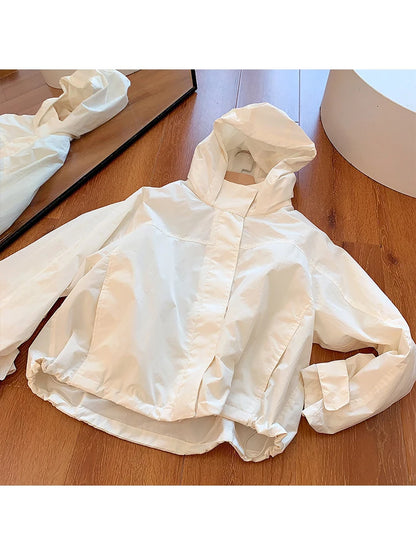 Women's Hooded Windbreaker Jacket – Windproof Outdoor Sport Coat