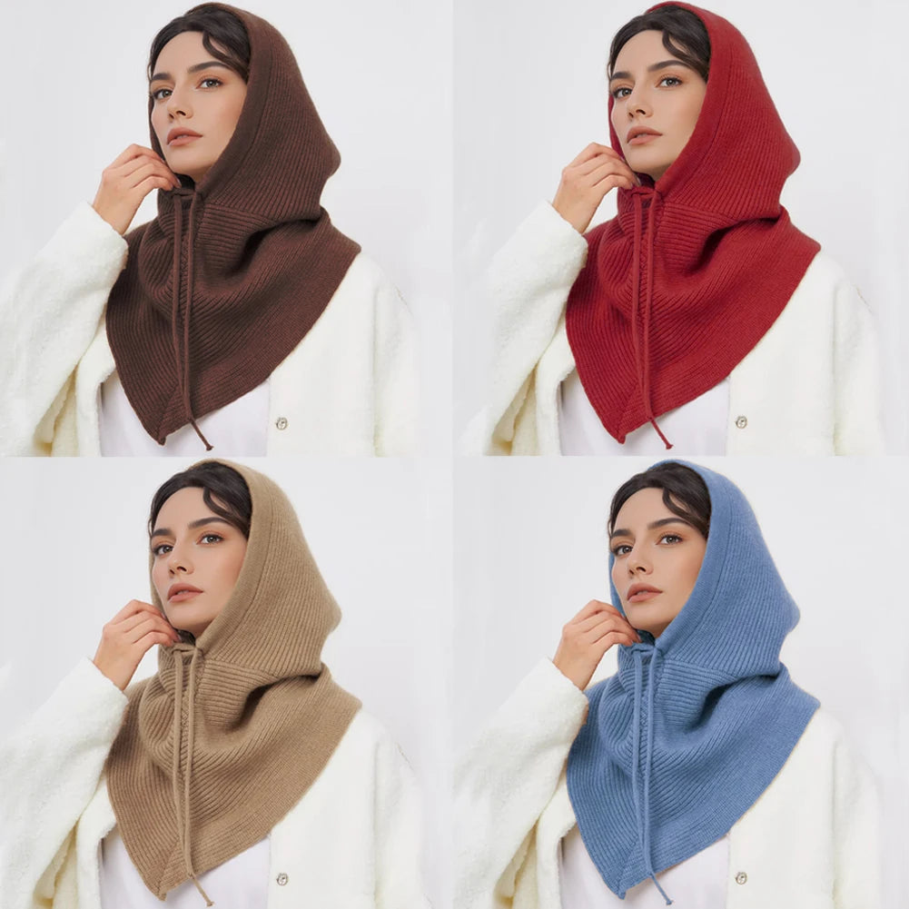 Knit Balaclava Hood Scarf – Women's Warm Winter Neck Cap