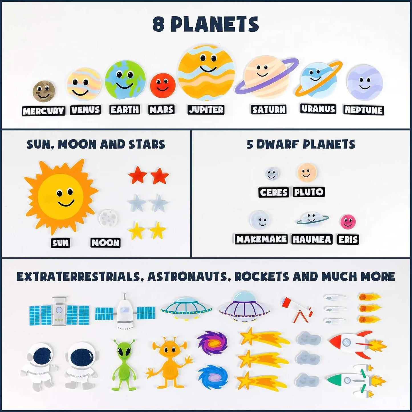 Montessori Felt Busy Board Story Set for Toddlers – Farm, Ocean, Zoo & Solar System