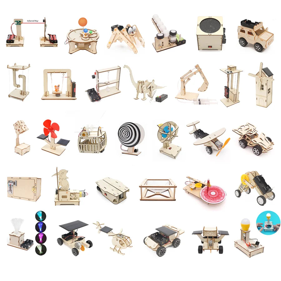 DIY STEM Science Experiment Kit for Kids – Handmade Assembly Model Toy (32 Designs)