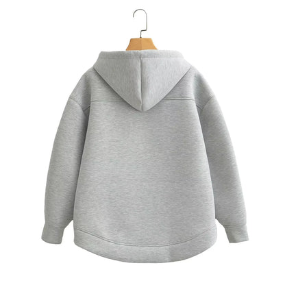 Oversized Zip Up Hoodie Women's Casual Hooded Sweatshirt Jacket