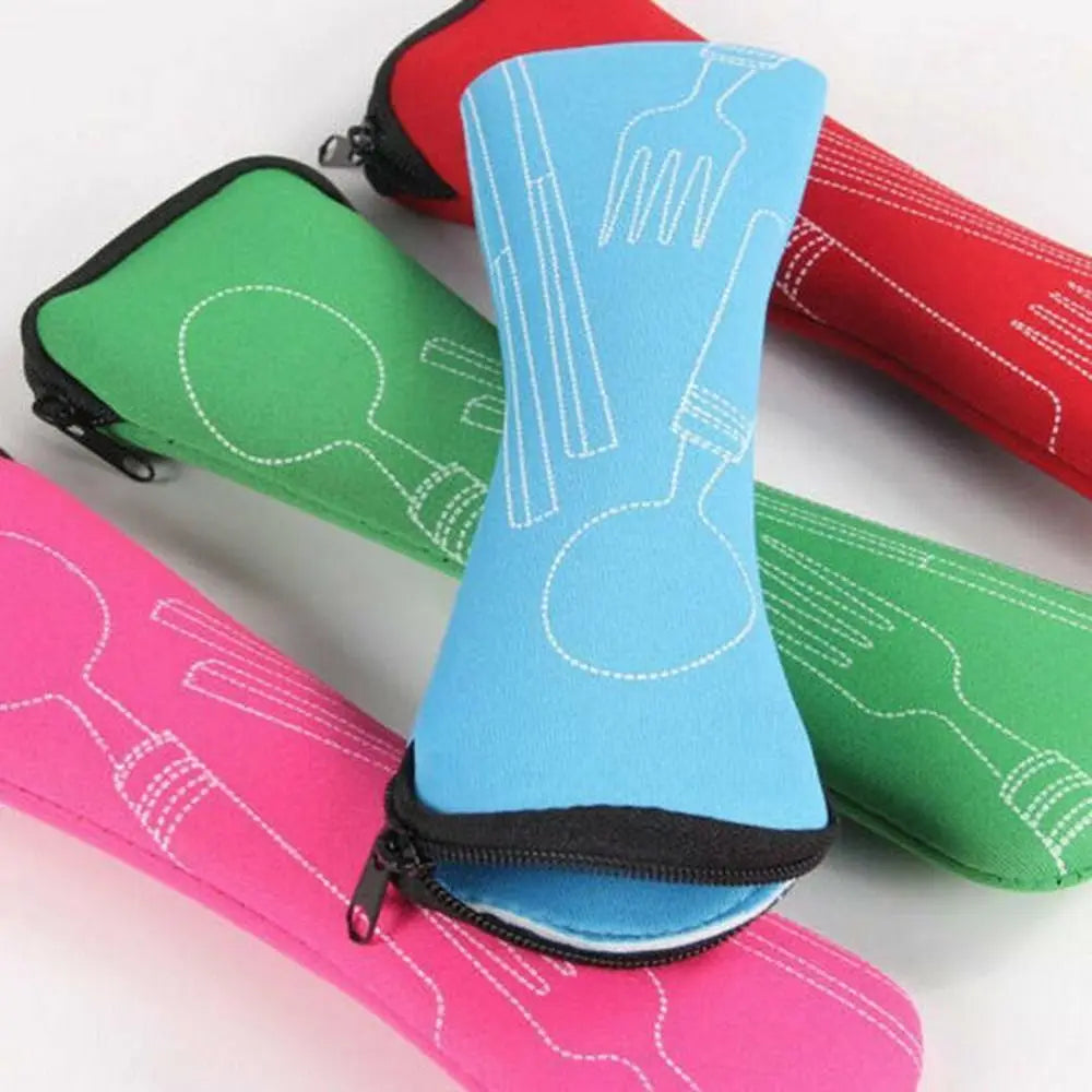 Portable Cutlery Travel Bag – Zippered Utensil Pouch for Picnic & On-the-Go