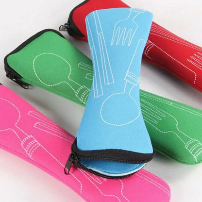 Portable Cutlery Travel Bag – Zippered Utensil Pouch for Picnic & On-the-Go