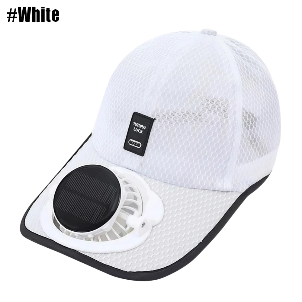 Solar Fan Baseball Cap with USB Charging – Cooling Mesh Hat